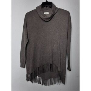 Repeat Cashmere Sweater Women's 36 XS Brown Fringed‎ Casual Southwestern Hippie